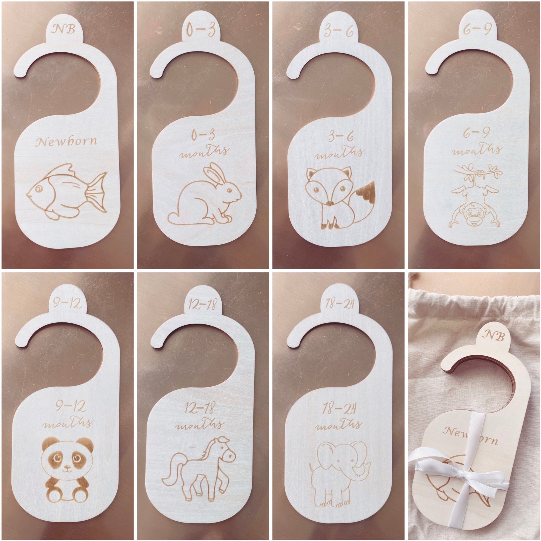 Wooden Baby Hanging Closet Dividers for Nursery Wardrobe – Living