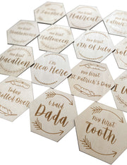 The Original Hexagon Wood Baby Milestones & Baby Firsts - The LoLueMade Company®