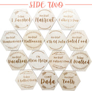 The Original Hexagon Wood Baby Milestones & Baby Firsts - The LoLueMade Company®