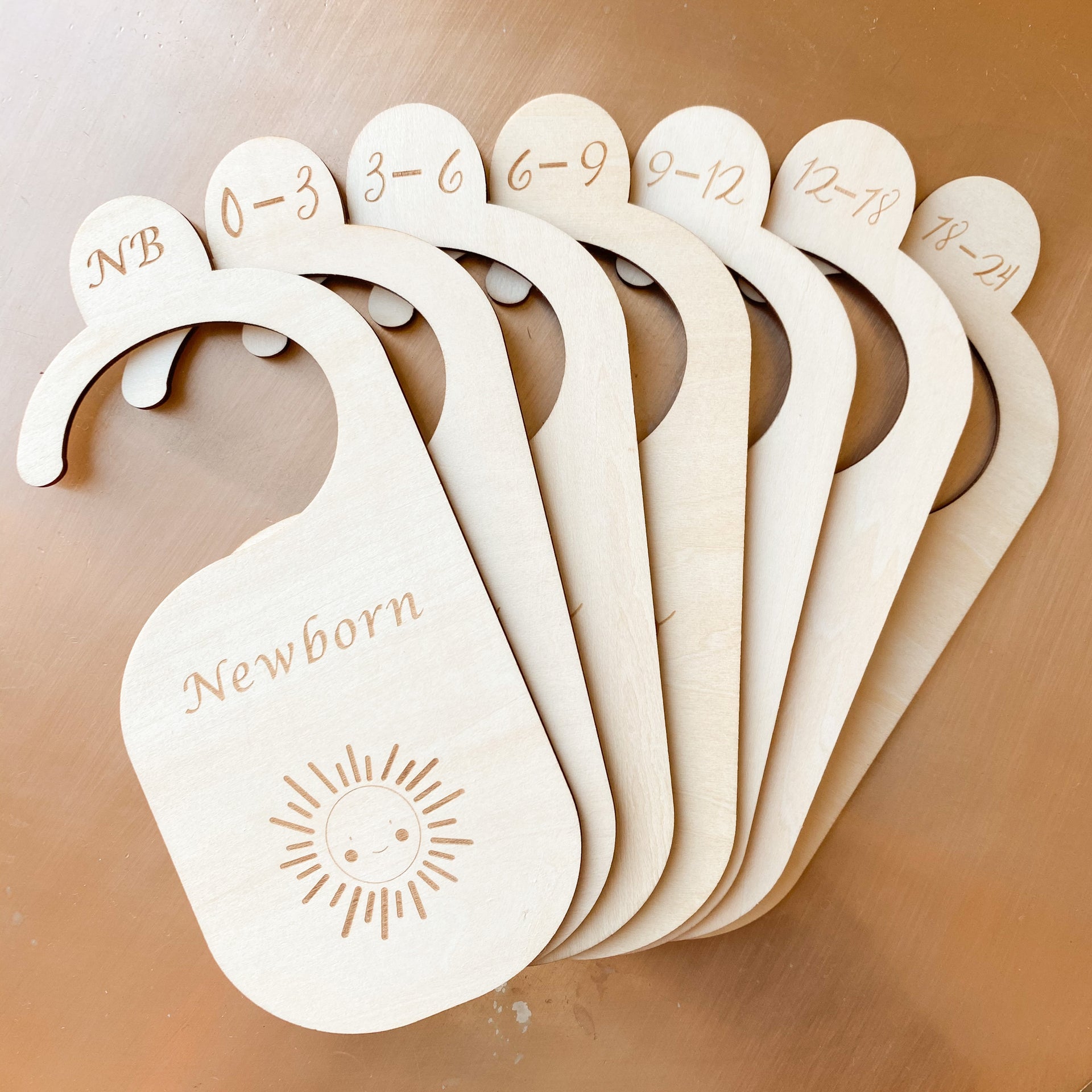 The LoLueMade Company | Premium Wood Baby Closet Dividers, Set of 7: Baby Closet